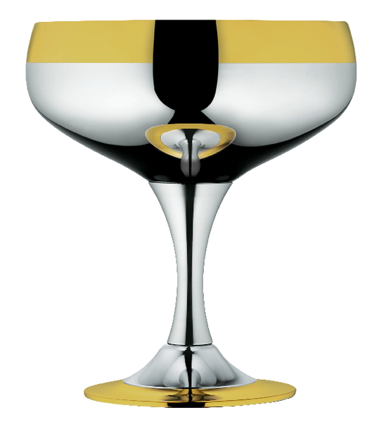 Барон - набор бокалов для шампанского с золотым декором, 6 шт.