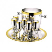 Ла Перле - комплект на 6 персон стальной с золотым декором